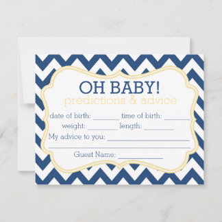 Navy and Yellow Chevron Predictions & Advice Card