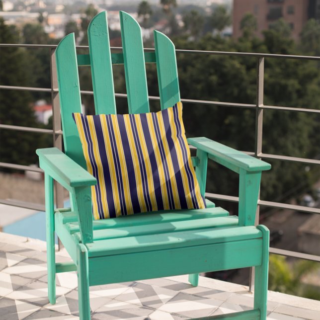 Navy and Yellow Stripes Cushion (Creator Uploaded)