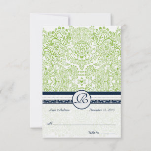 Navy Apple Green DIY Folding Tent Place Cards