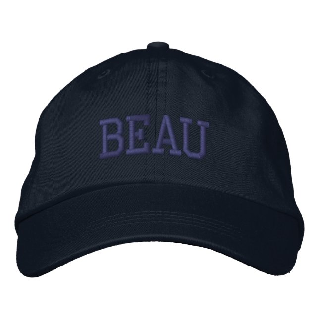 Navy Athletic Block Monogram Custom Name Embroidered Hat (Front)
