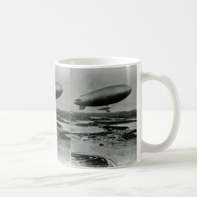 Navy B-class blimp flying over the Chatham Naval Coffee Mug (Right)