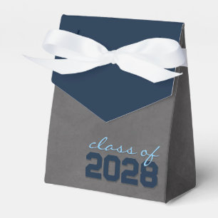 Navy & Baby Blue Chalkboard Graduation Gift Boxes