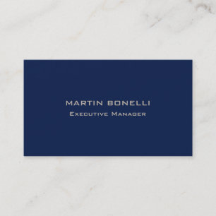 Navy & Baby Blue Plain Modern Minimalist Business Card