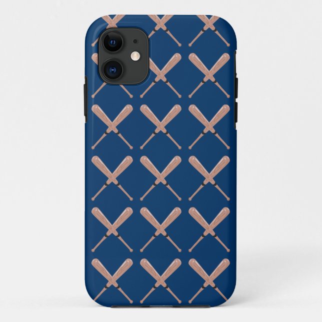 Navy Baseball Bat Case-Mate iPhone Case (Back)