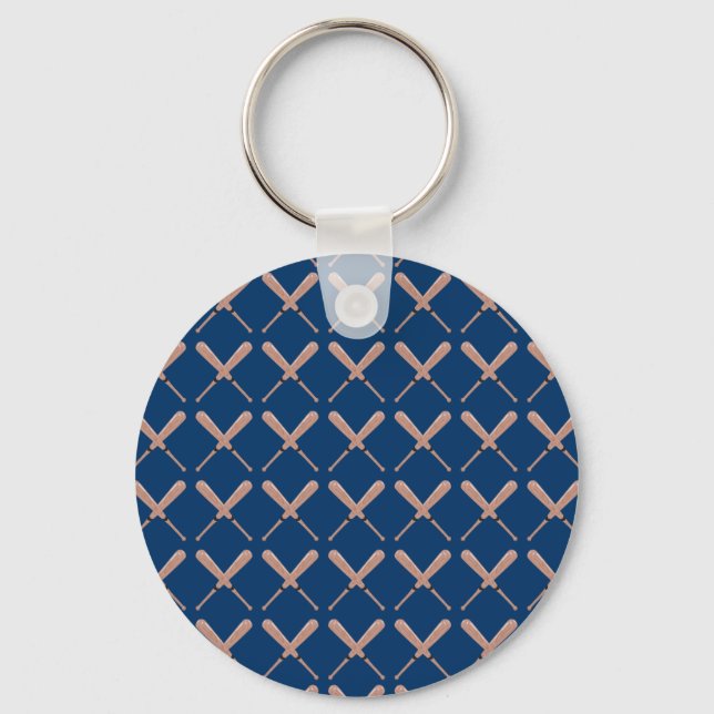 Navy Baseball Bat Key Ring (Front)