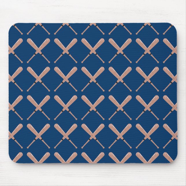 Navy Baseball Bat Mouse Pad (Front)