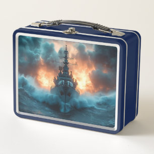 Navy Battleship Metal Lunch Box