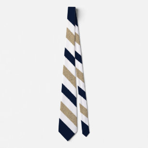 Navy / Beige / White Paper Stripes Tie