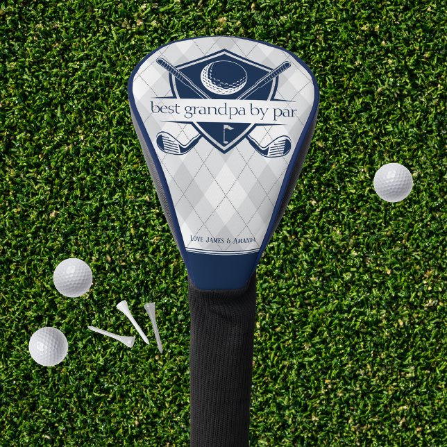 Navy Best By Par Gift for Him Golf Head Cover  (Best by Par Golf Driver Head Cover. Perfect gift for Birthday, Retirement or Father's Day!)