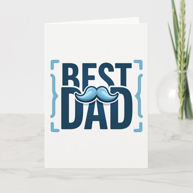 Navy Best Dad Moustache Father Card (Front)