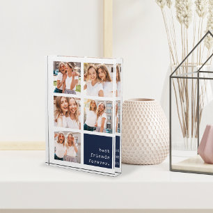 Navy Best Friends Forever Collage Photo Block