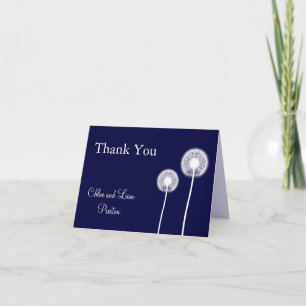 Navy Best Wishes! Wedding Thank You Card 2