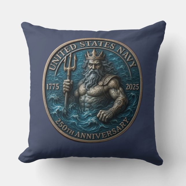Navy Birthday Neptune  Cushion (Front)