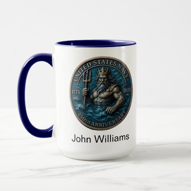 Navy Birthday Neptune  Mug (Left)