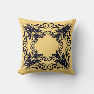 Navy Black Reversible Throw Pillow