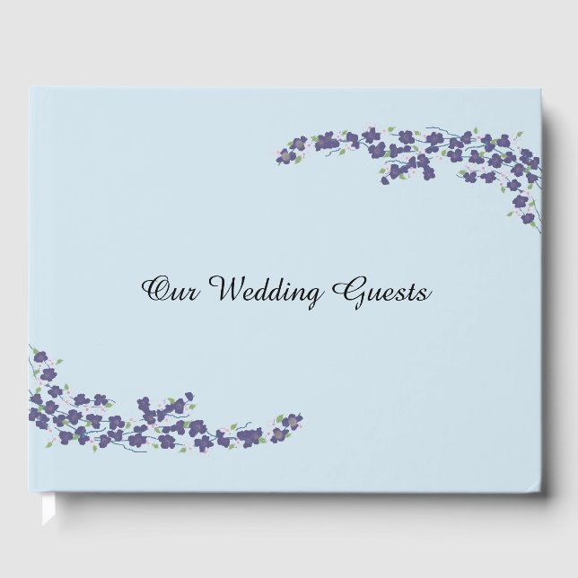 Navy Blossoms Our Wedding Guests Guest Book (Front)
