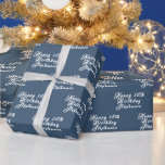 Navy Blue 18th Birthday Party Name Modern Pattern Wrapping Paper<br><div class="desc">Personalised,  modern,  elegant,  navy blue,  18th Birthday wrapping paper. Perfect for her. 18th birthday party.</div>