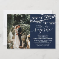 Navy Blue 25th Photo Wedding Anniversary