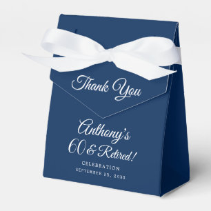 Navy Blue 60 and Retired Retirement Party Favour Box