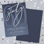 Navy Blue 60th Birthday Party Invitation<br><div class="desc">Celebrate sixty years in style with this modern 60th birthday party invitation. The design features a dark navy blue background that gradually transitions to a lighter blue at the bottom in a smooth gradient. A large "60" in the lighter blue colour dominates the centre, with a white handwritten script-style "Sixty"...</div>