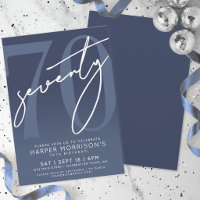 Navy Blue 70th Birthday Party
