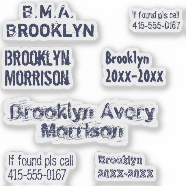 Navy Blue 7 Custom Texts Name Cool Decal School (Front)