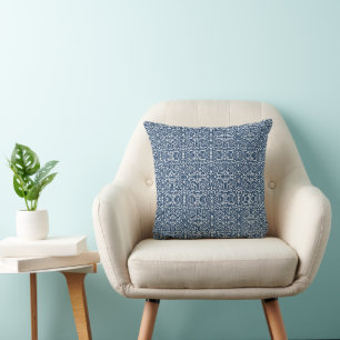 Navy Blue Abstract Cushion