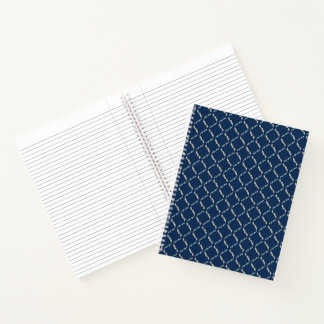 Navy Blue Abstract Diamonds College Ruled Notebook