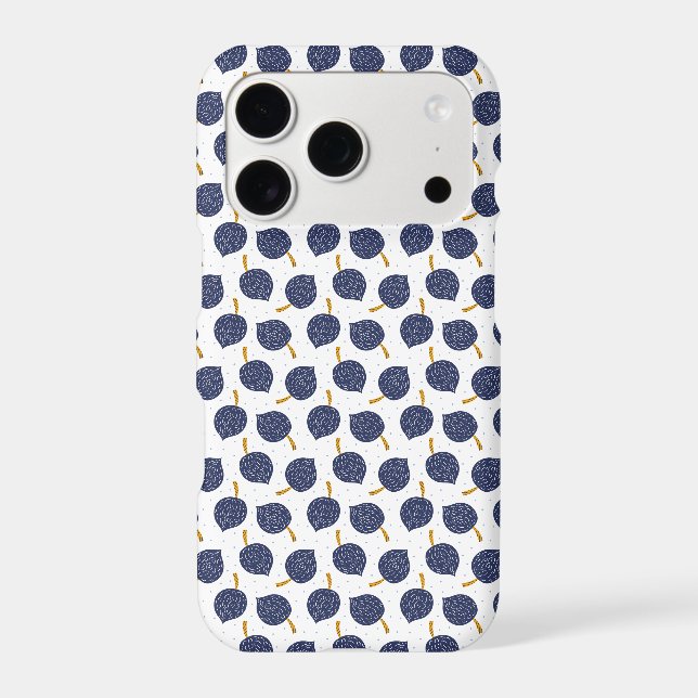 Navy Blue Abstract Flying Bomb Fruit Pattern (Back)