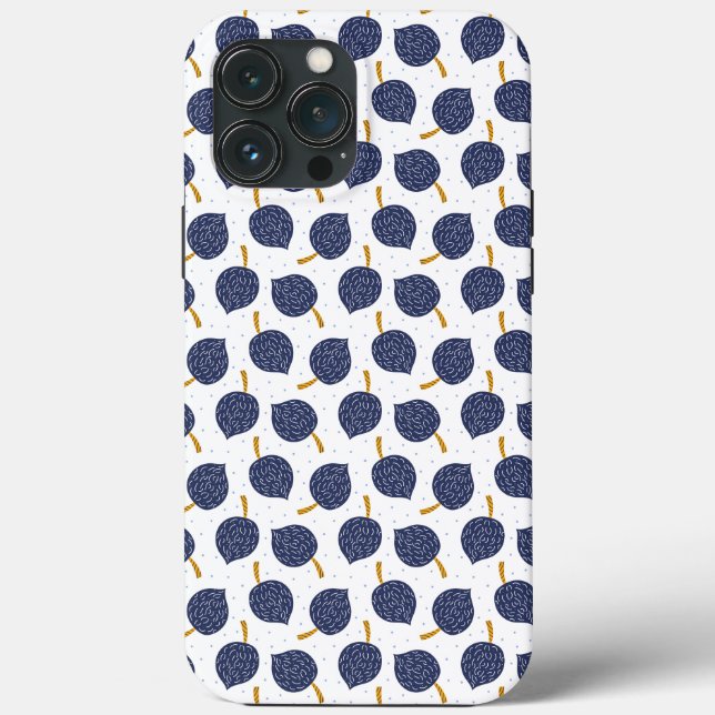 Navy Blue Abstract Flying Bomb Fruit Pattern Case-Mate iPhone Case (Back)