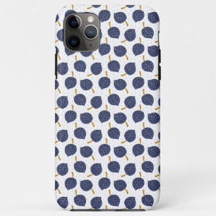Navy Blue Abstract Flying Bomb Fruit Pattern iPhone 11 Pro Max Case