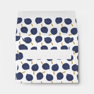 Navy Blue Abstract Flying Bomb Fruit Pattern Envelope