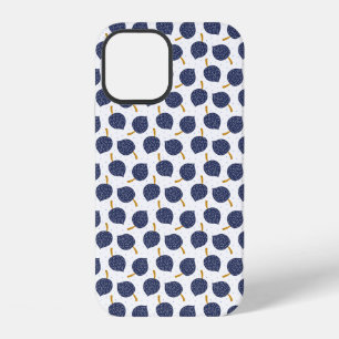 Navy Blue Abstract Flying Bomb Fruit Pattern iPhone 12 Case