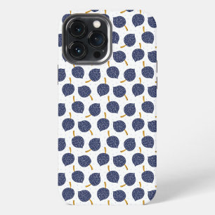 Navy Blue Abstract Flying Bomb Fruit Pattern iPhone 13 Pro Max Case