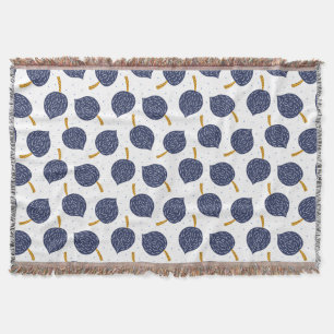 Navy Blue Abstract Flying Bomb Fruit Pattern Throw Blanket