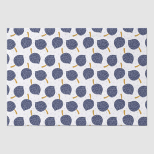 Navy Blue Abstract Flying Bomb Fruit Pattern Tissue Paper