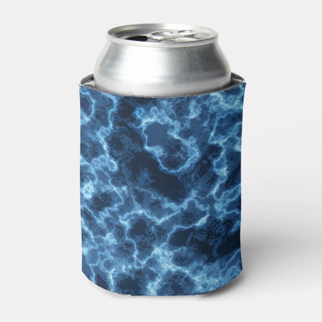 Navy Blue Abstract Pattern Can Cooler (Can Front)