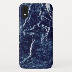 Navy Blue Abstract Pattern iPhone XR Case