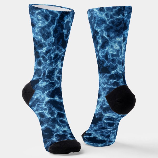 Navy Blue Abstract Pattern Socks (Angled)