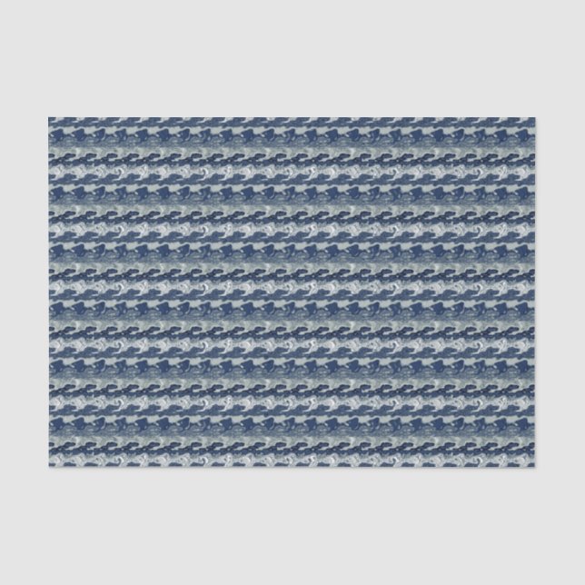 Navy Blue Abstract Pattern Tissue Paper (Front)