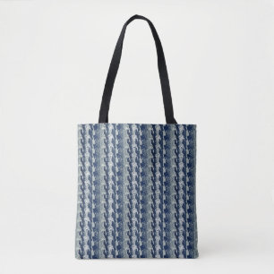 Navy Blue Abstract Pattern Tote Bag