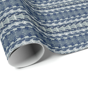 Navy Blue Abstract Pattern   Wrapping Paper