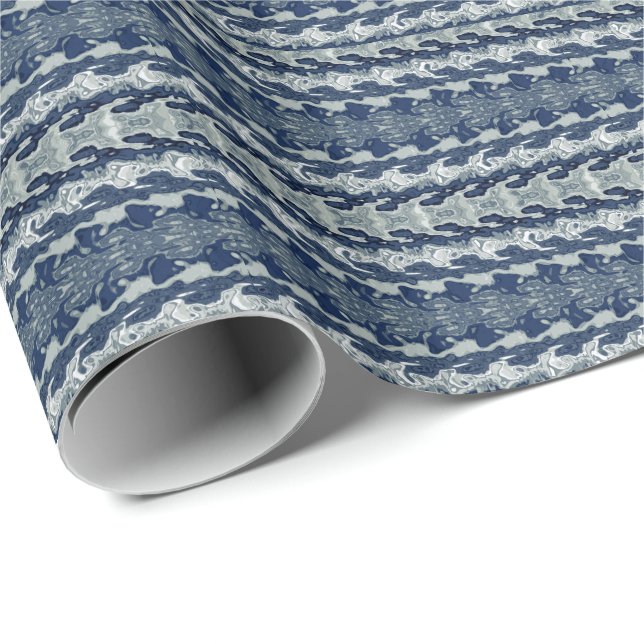 Navy Blue Abstract Pattern   Wrapping Paper (Roll Corner)