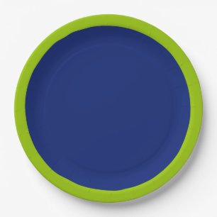 Navy Blue Accent Colour Ready to Customise Paper Plate