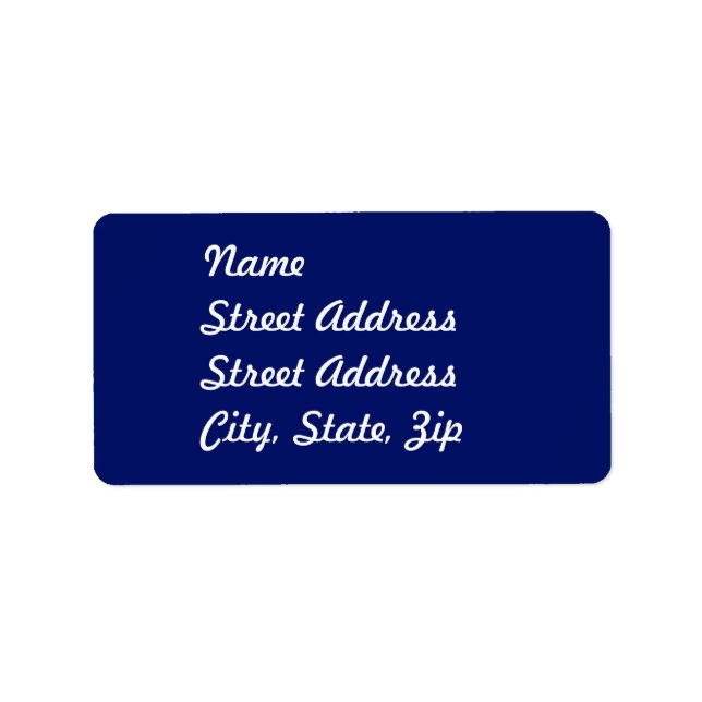Navy Blue Address Sticker (Front)