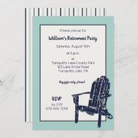 Navy Blue Adirondack Chair Custom Retirement Party