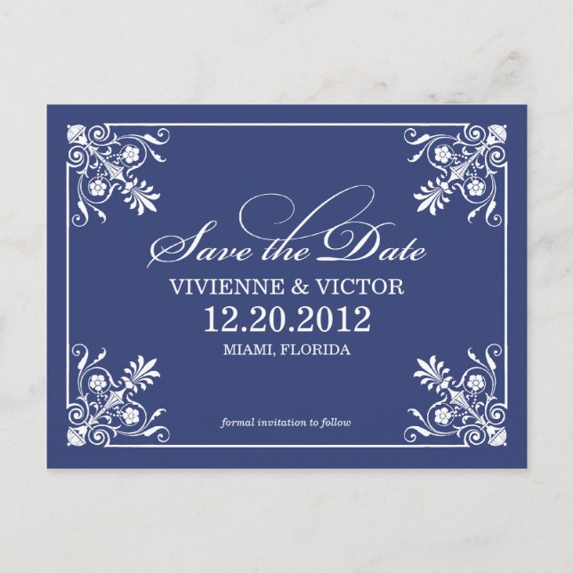 NAVY BLUE AFFAIR | SAVE THE DATE ANNOUNCEMENT (Front)