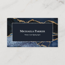 Navy Blue Agate Geode White Professional
