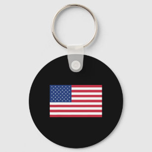 Navy Blue American Flag Shirt - Simple Key Ring