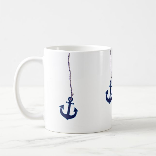 navy blue anchor coffee mug (Left)